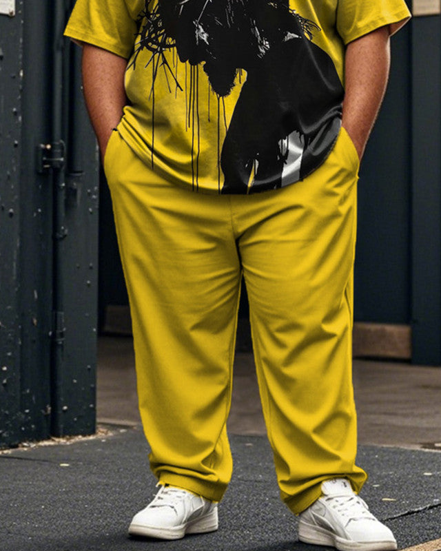 Cross Casual Large Size Men's Short-sleeved Trousers Suit