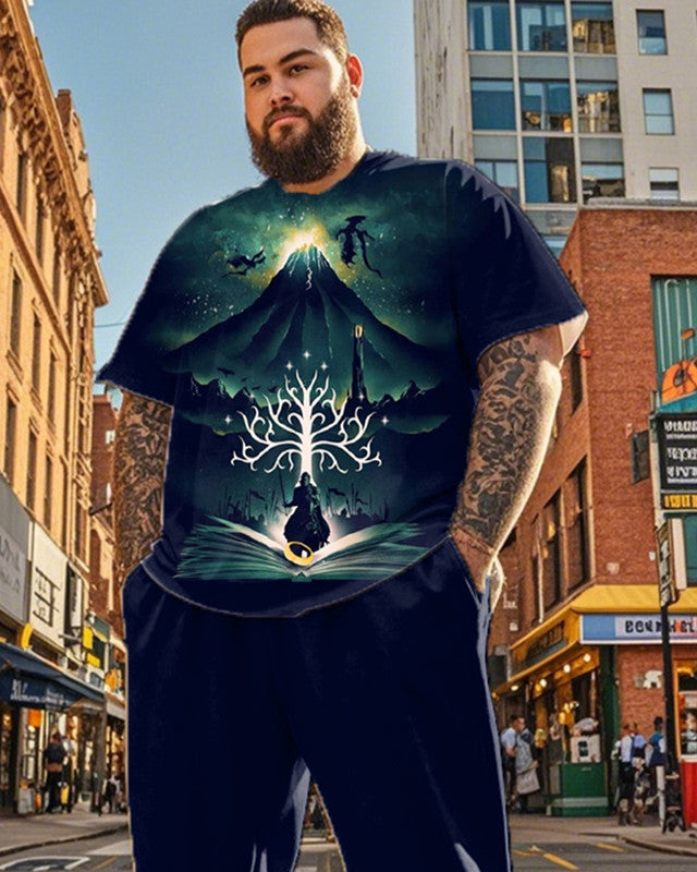 Men's Lord of The Rings Plus-size Short-sleeved Pant Suit