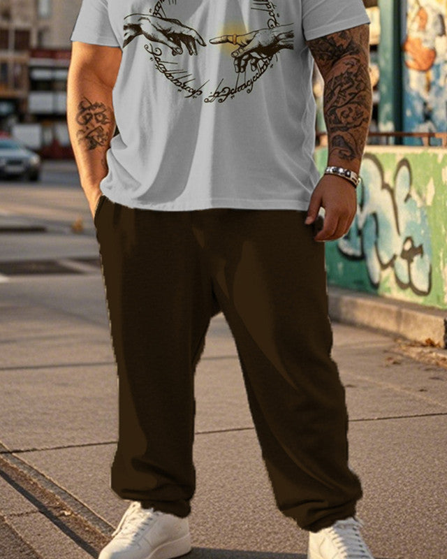 Lord of The Rings Plus-size Short-sleeved T-shirt and Pant Suit