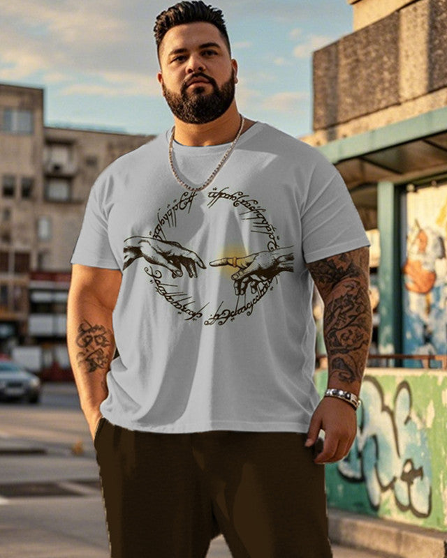 Lord of The Rings Plus-size Short-sleeved T-shirt and Pant Suit