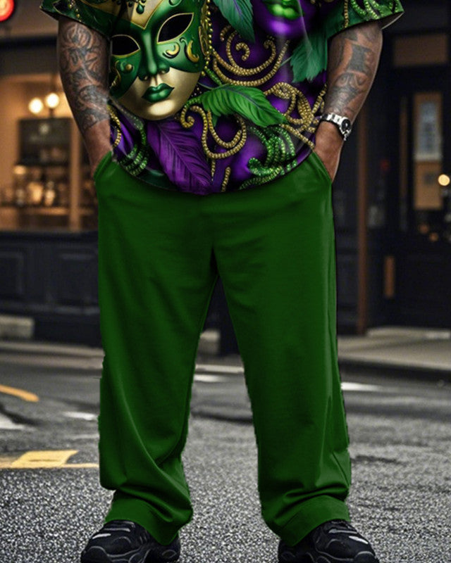 Carnival Short-sleeved T-shirt and Trousers Plus Size Men's Suit