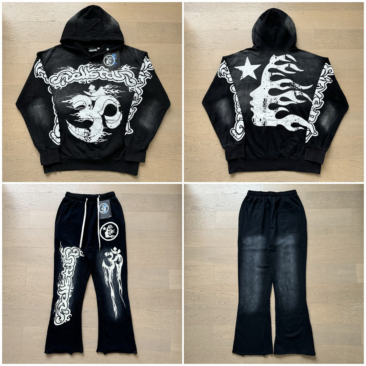 Vintage Casual Hoodie Pants Set