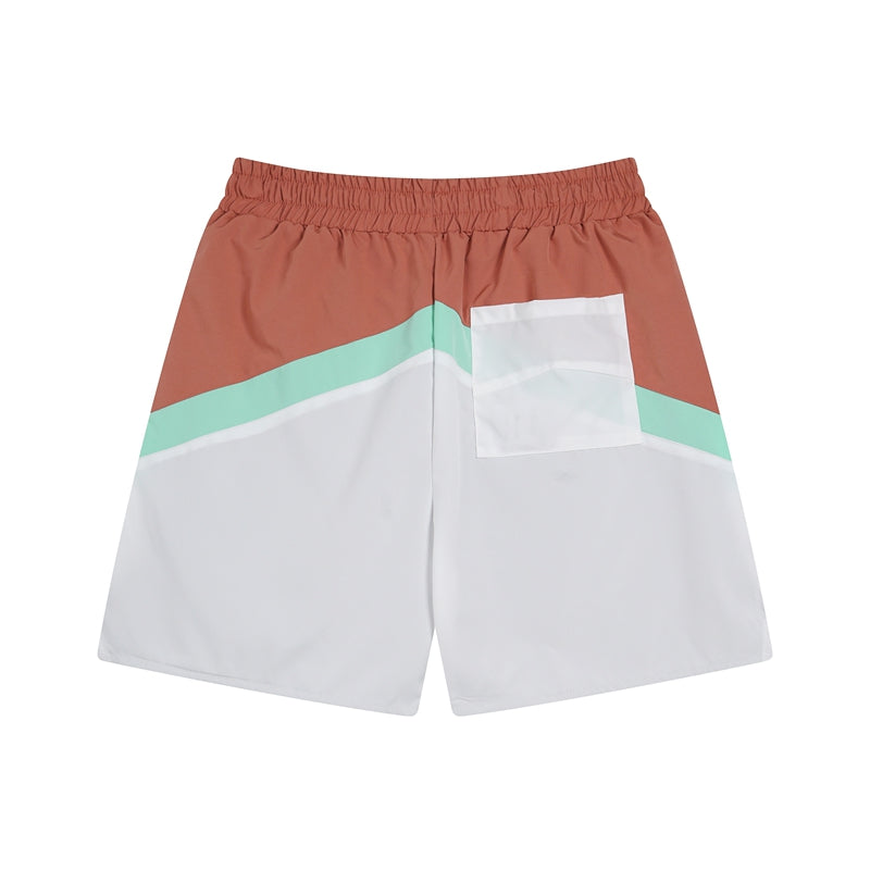Simple Loose Colorblocked Athletic Shorts