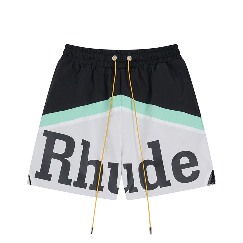 Simple Loose Colorblocked Athletic Shorts