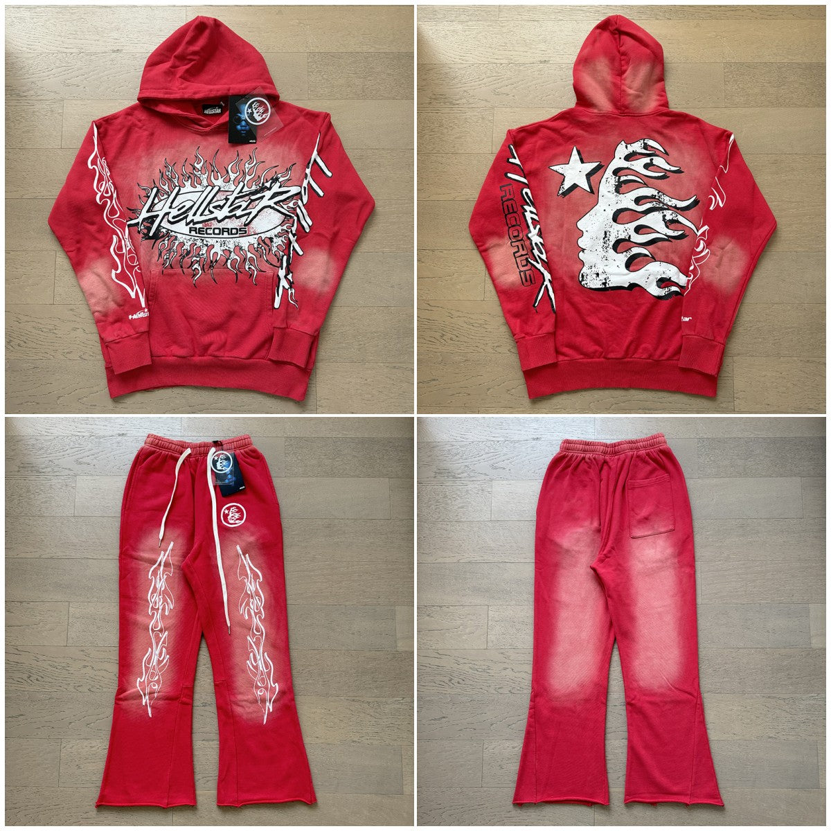 Vintage Casual Hoodie Pants Set
