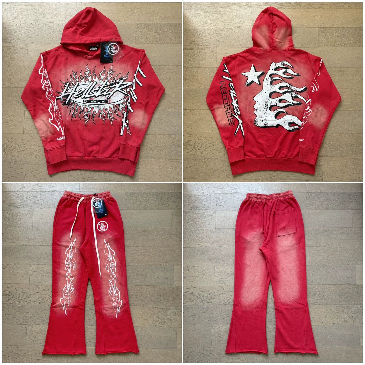 Vintage Casual Hoodie Pants Set