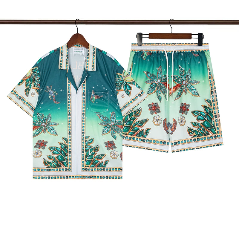 Tennis Club Summer Short Sleeve Shirt Shorts Set
