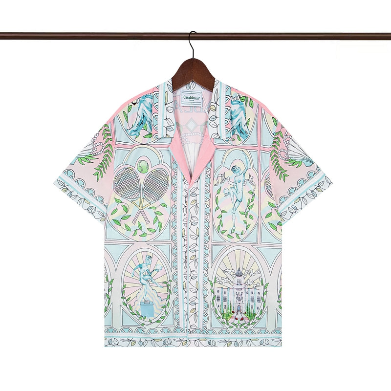 Tennis Club Summer Short Sleeve Shirt Shorts Set
