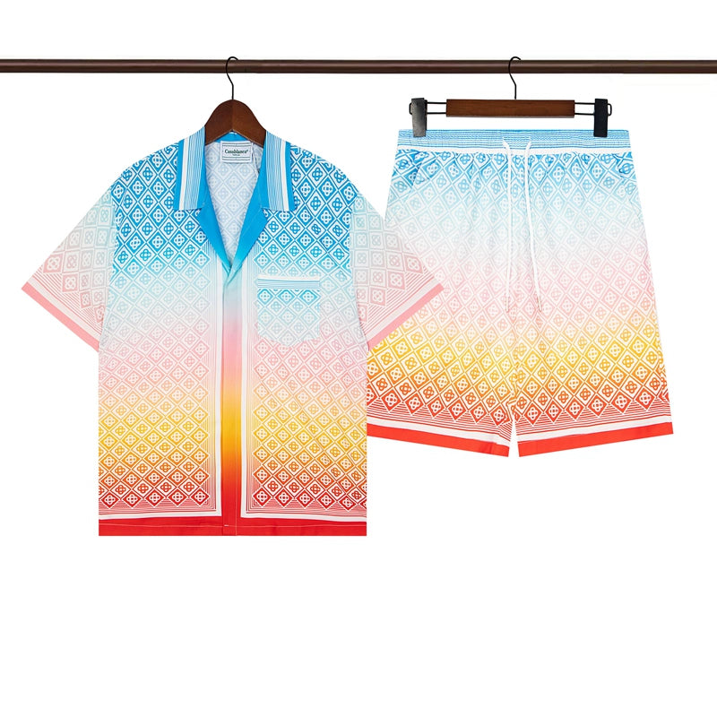 Tennis Club Summer Short Sleeve Shirt Shorts Set
