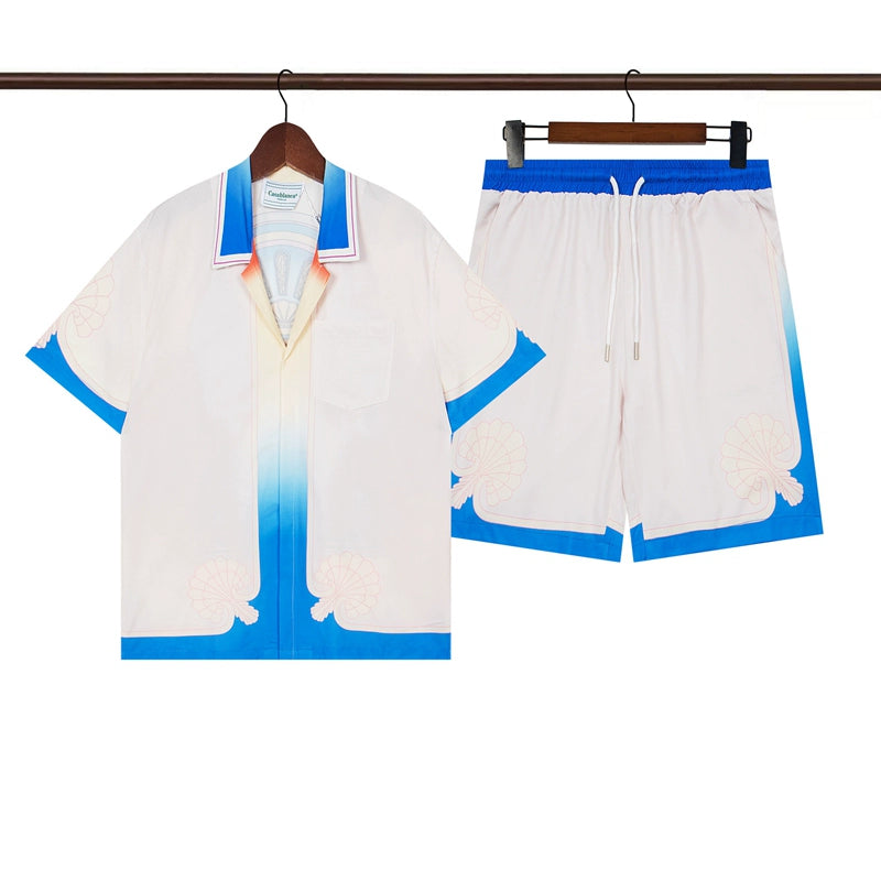 Tennis Club Summer Short Sleeve Shirt Shorts Set
