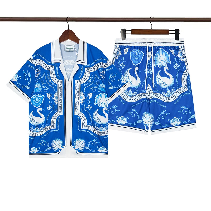 Tennis Club Summer Short Sleeve Shirt Shorts Set