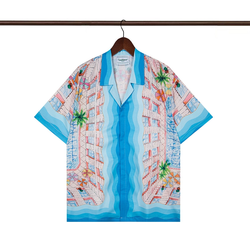 Tennis Club Summer Short Sleeve Shirt Shorts Set