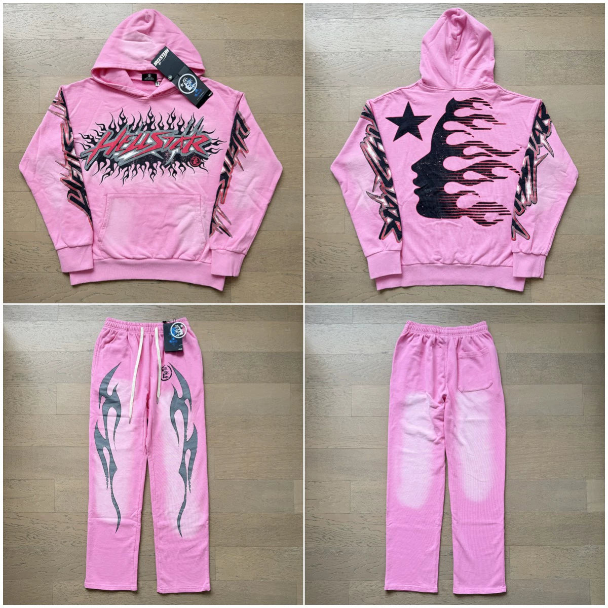 Vintage Casual Hoodie Pants Set