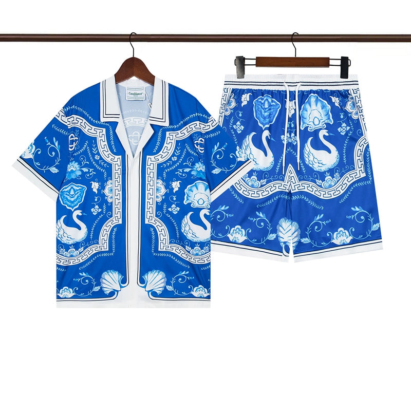 Tennis Club Summer Short Sleeve Shirt Shorts Set