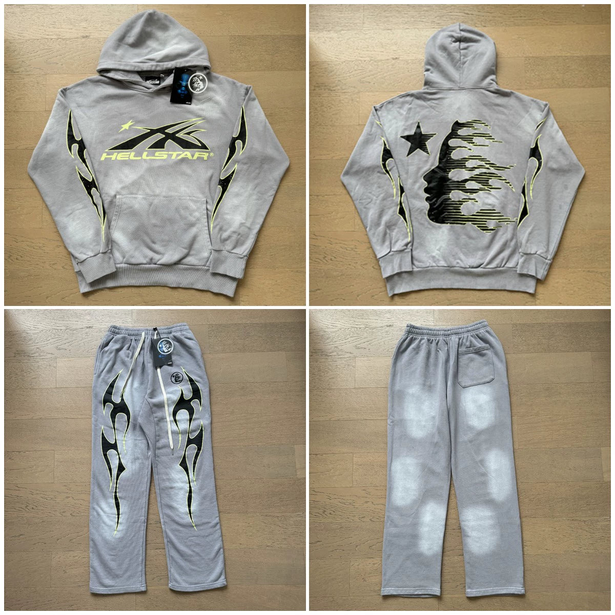Vintage Casual Hoodie Pants Set