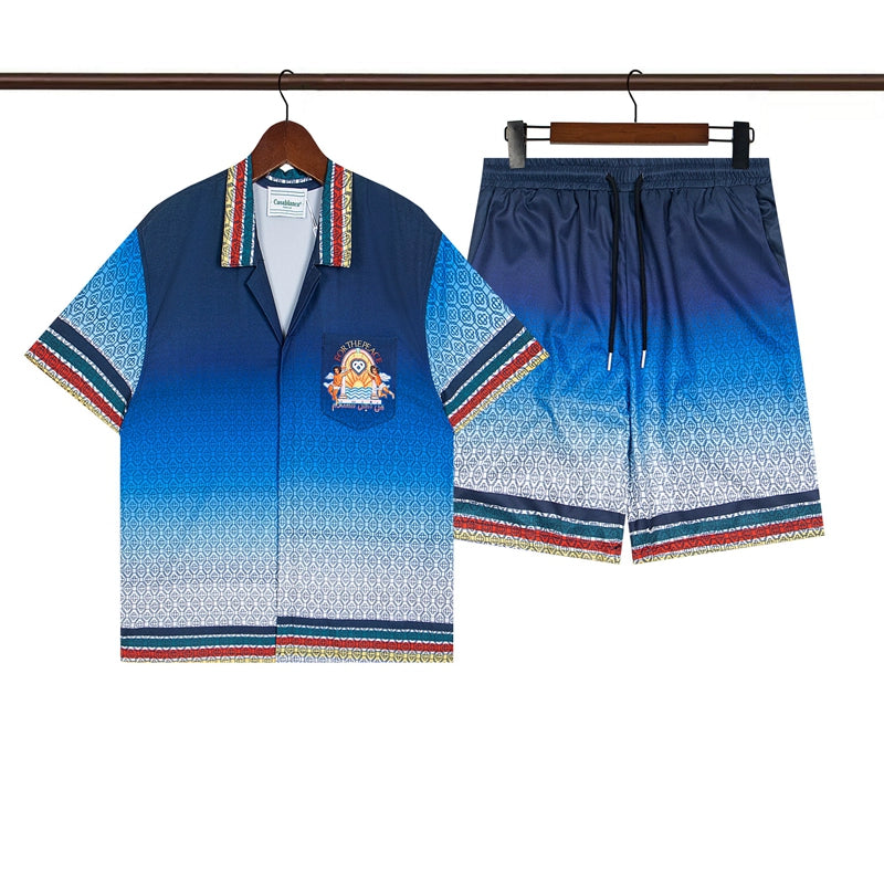 Tennis Club Summer Short Sleeve Shirt Shorts Set