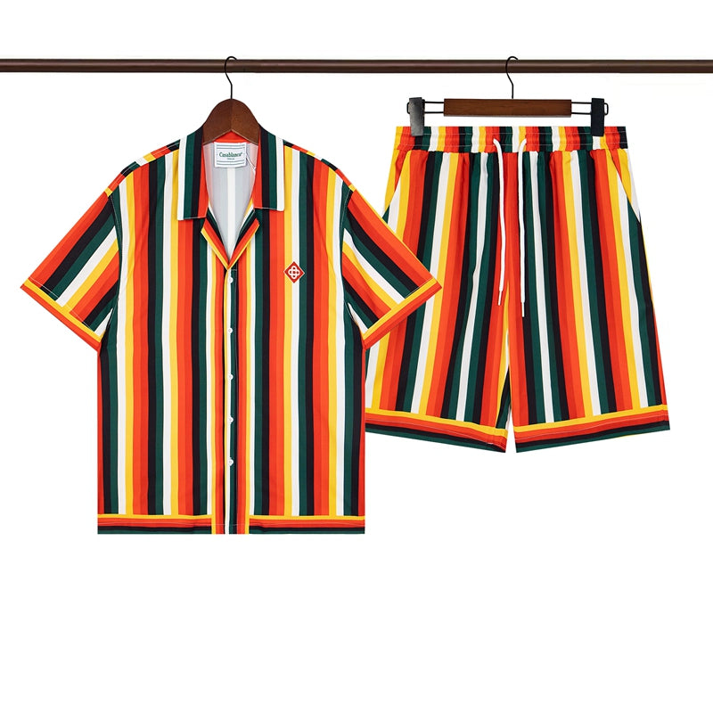Tennis Club Summer Short Sleeve Shirt Shorts Set