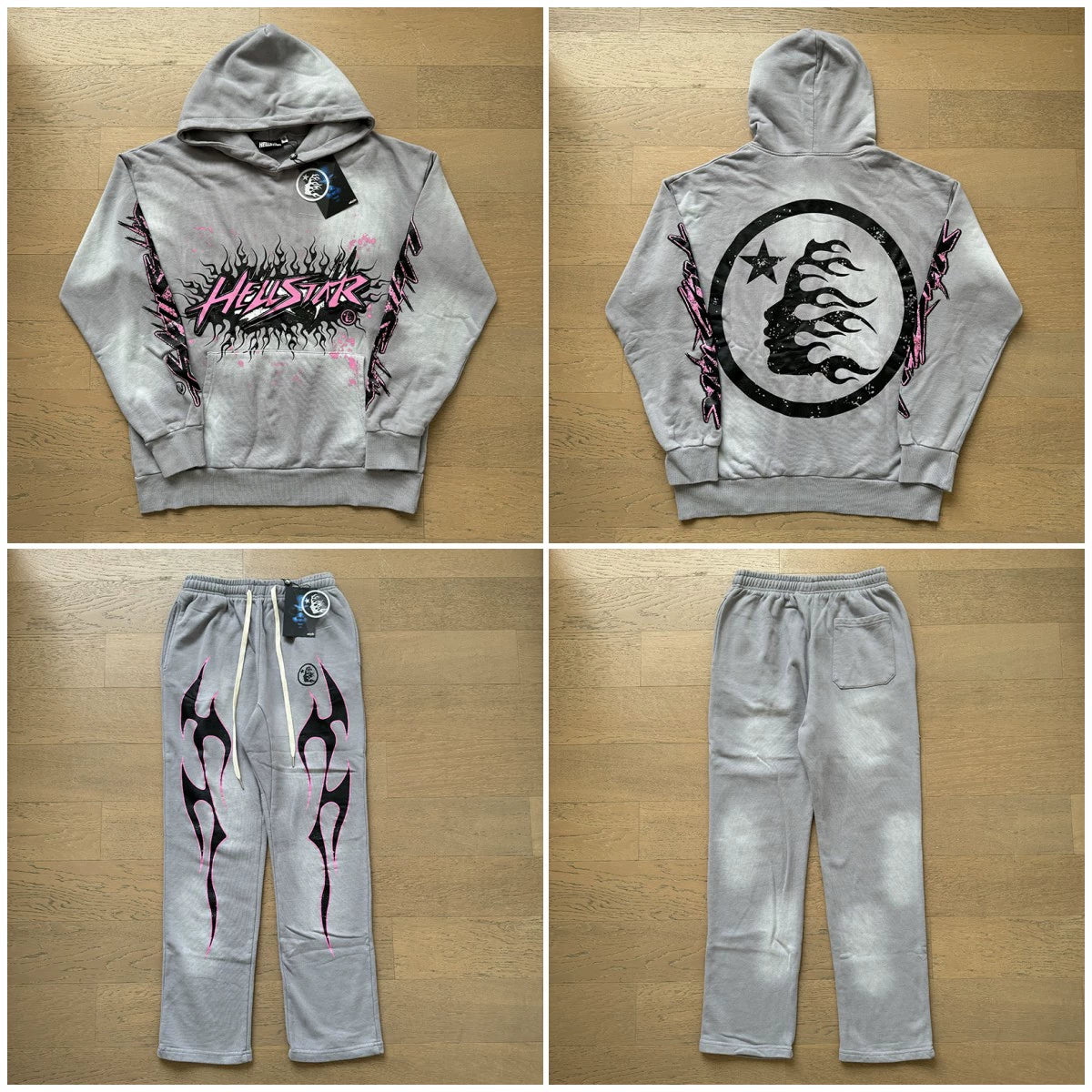 Vintage Casual Hoodie Pants Set
