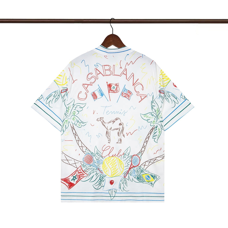 Tennis Club Summer Short Sleeve Shirt Shorts Set
