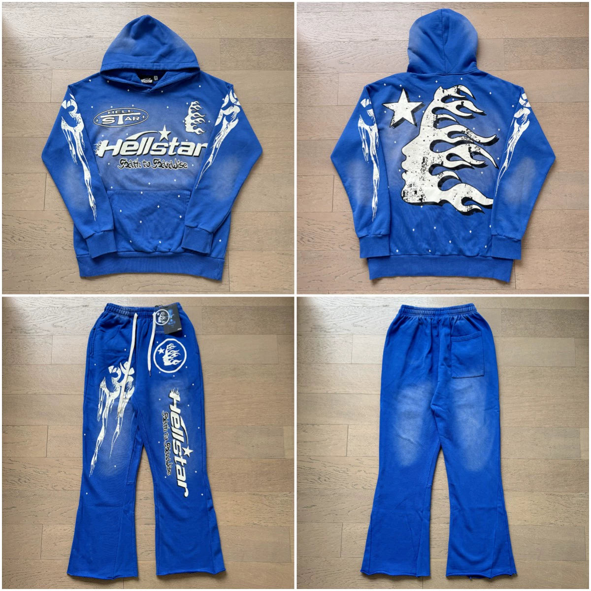 Vintage Casual Hoodie Pants Set