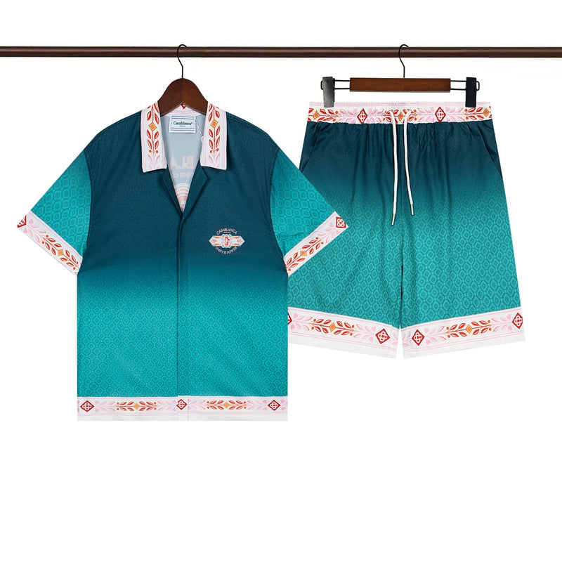 Tennis Club Summer Short Sleeve Shirt Shorts Set