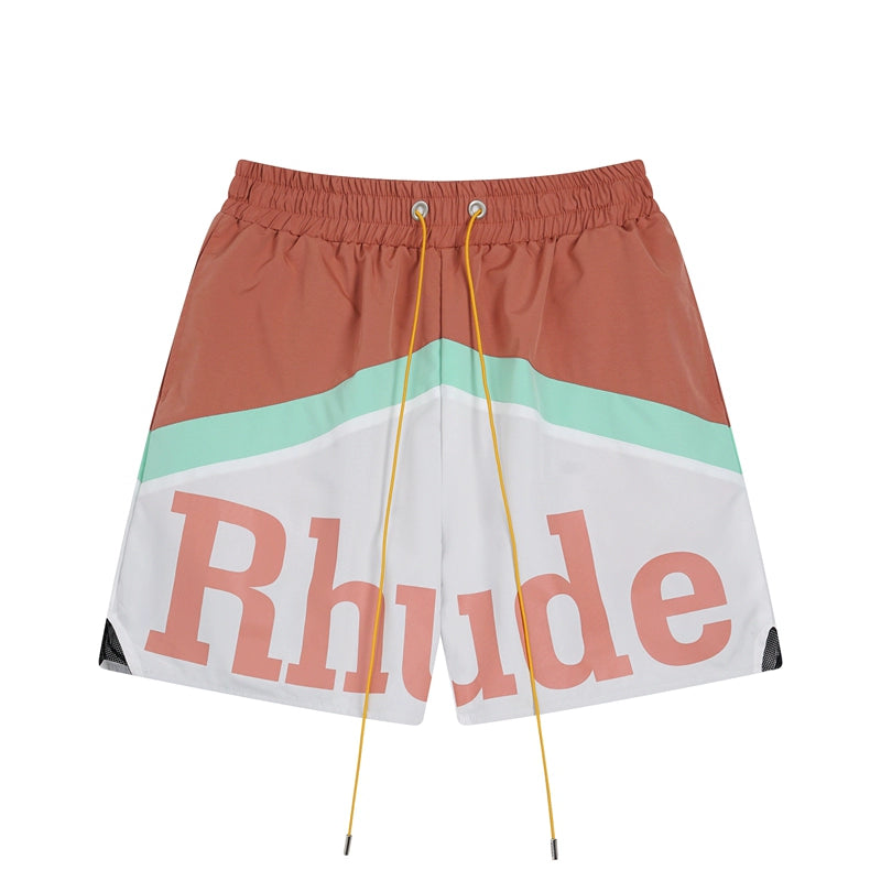 Simple Loose Colorblocked Athletic Shorts