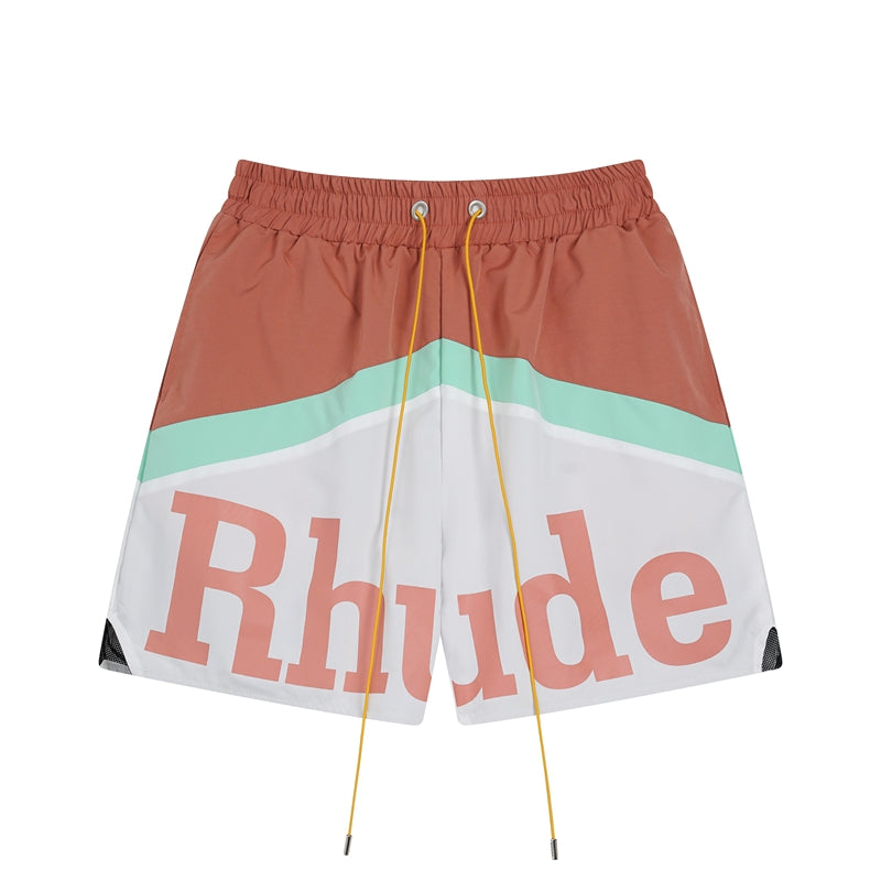 Simple Loose Colorblocked Athletic Shorts