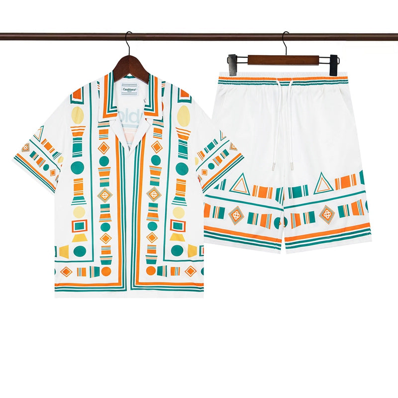 Tennis Club Summer Short Sleeve Shirt Shorts Set