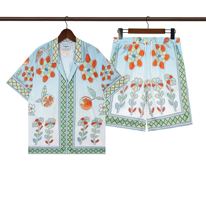 Tennis Club Summer Short Sleeve Shirt Shorts Set