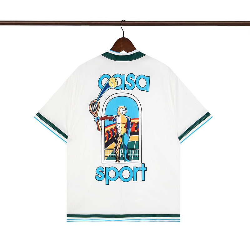 Tennis Club Summer Short Sleeve Shirt Shorts Set