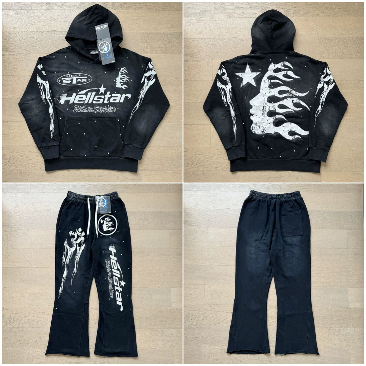 Vintage Casual Hoodie Pants Set