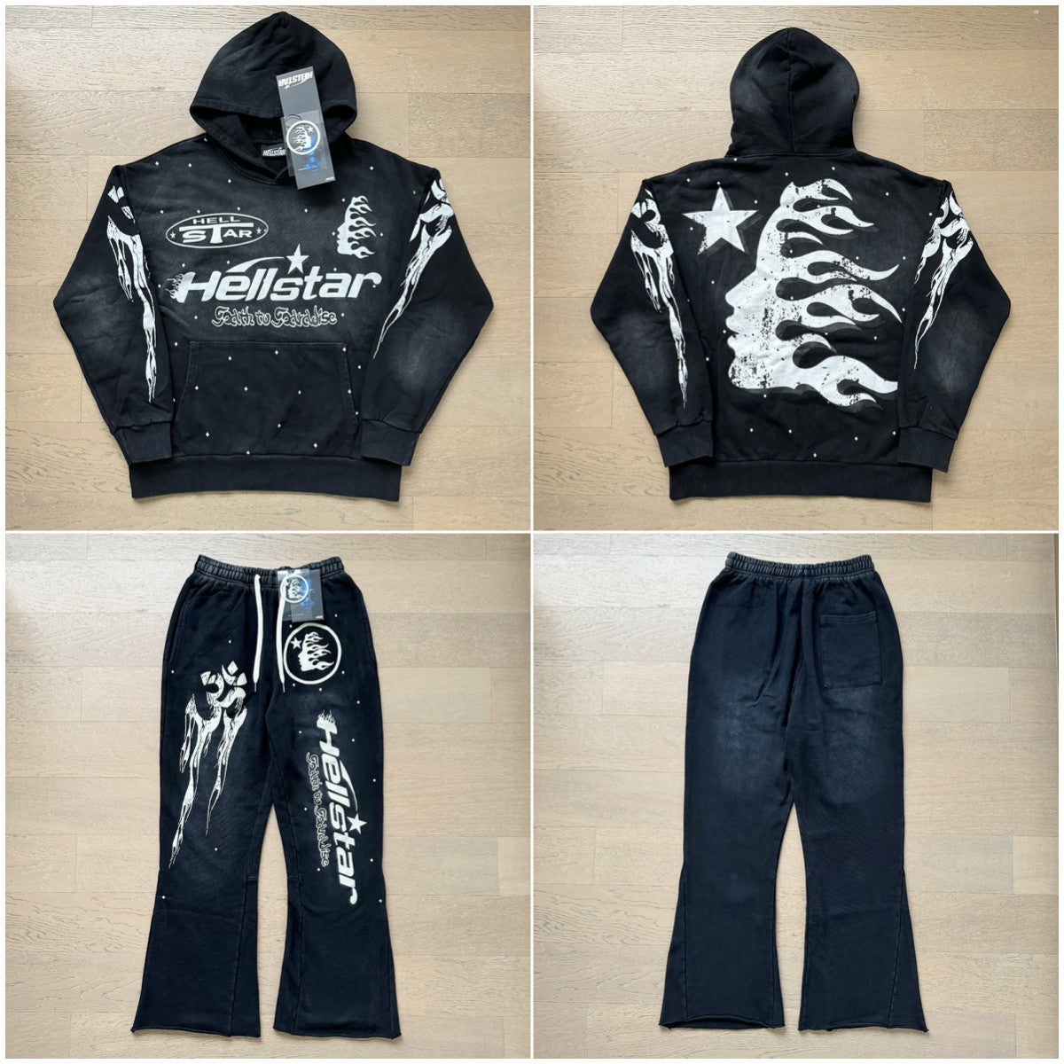 Vintage Casual Hoodie Pants Set
