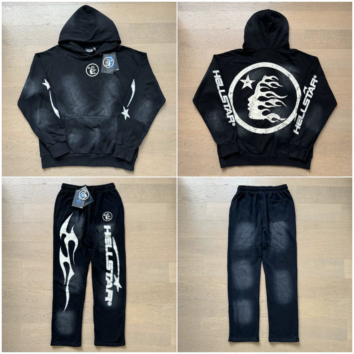 Vintage Casual Hoodie Pants Set