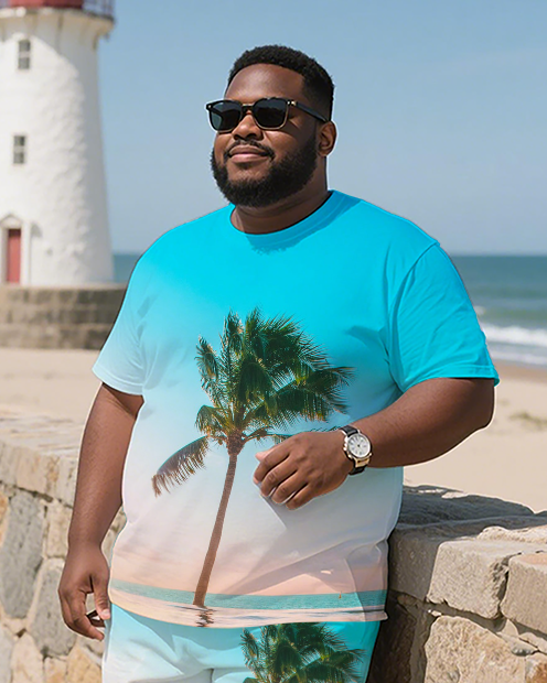 Tropical Art Men's Plus Size T-Shirt & Shorts Suit
