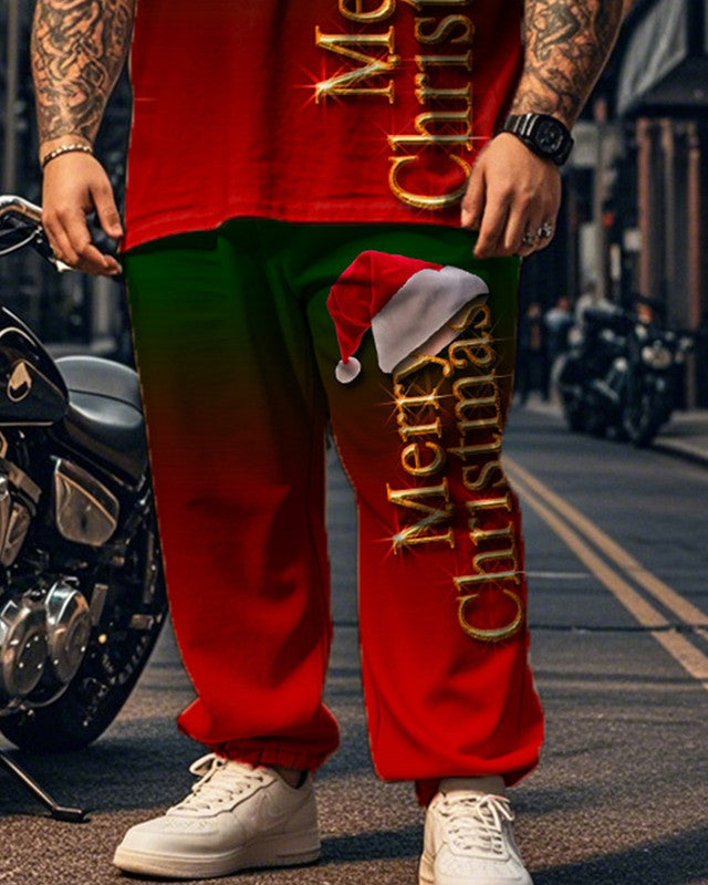 Christmas Color-changing Short-sleeved Top and Pants Plus-size Suit