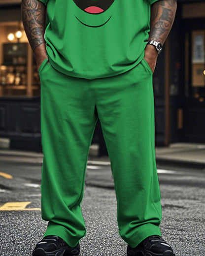 Ninja Turtles Casual Print Short-sleeved T-shirt and Trousers Large Size Men's Suit