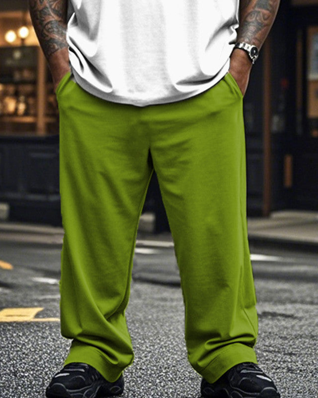 Christmas Monster Crew Neck Short Sleeve T-shirt and Pants Plus Size Suit