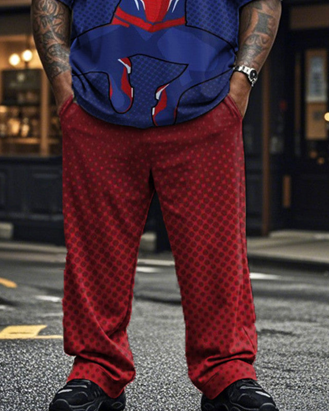 Spiderman Personality Short-sleeved T-shirt and Trousers Large Size Men's Suit