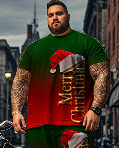 Christmas Color-changing Short-sleeved Top and Pants Plus-size Suit