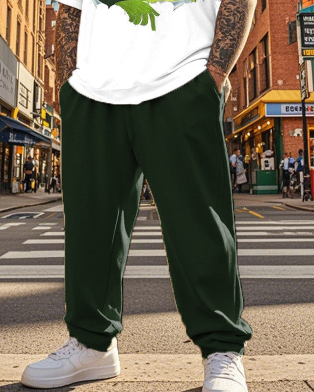 Men's Monster Christmas Plus Size Short Sleeve Pant Suit