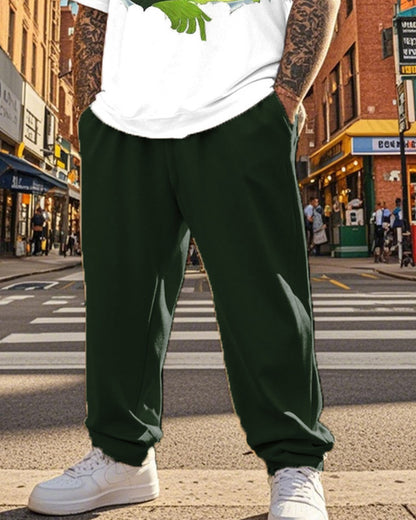 Men's Monster Christmas Plus Size Short Sleeve Pant Suit