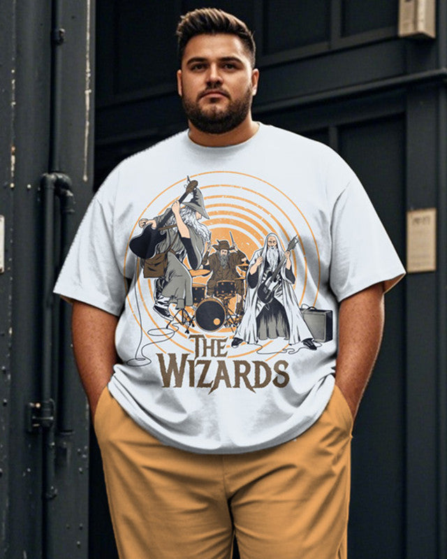 The Lord of the Rings Cartoon Plus Size Men's Short Sleeve Long Pants Suit