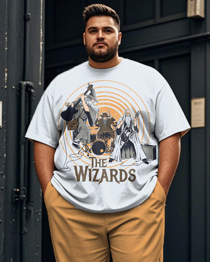 The Lord of the Rings Cartoon Plus Size Men's Short Sleeve Long Pants Suit