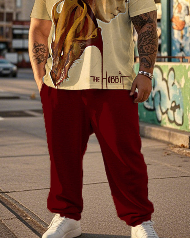 Men's Lord of The Rings Personality Plus Size Short Sleeve Pant Suit