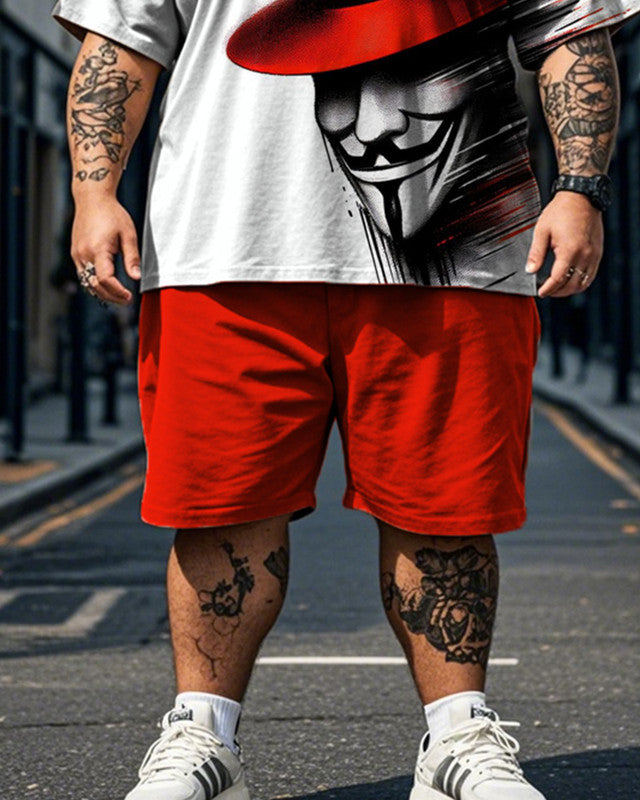 Personalized Printed Short Sleeve T-shirt Shorts Plus Size Men's Suit