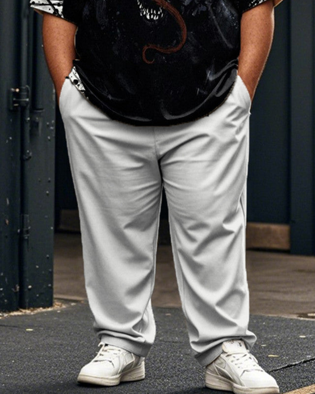 Contrast Color Venom Short-sleeved T-shirt and Trousers Large Size Men's Suit