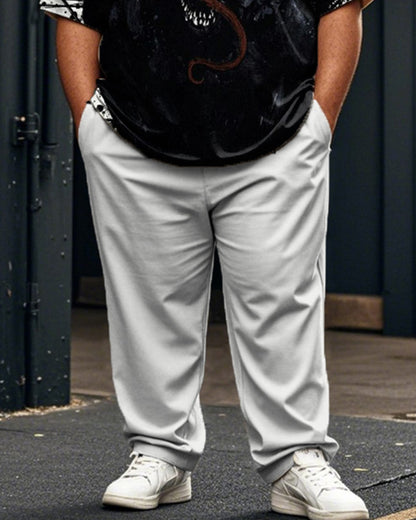 Contrast Color Venom Short-sleeved T-shirt and Trousers Large Size Men's Suit