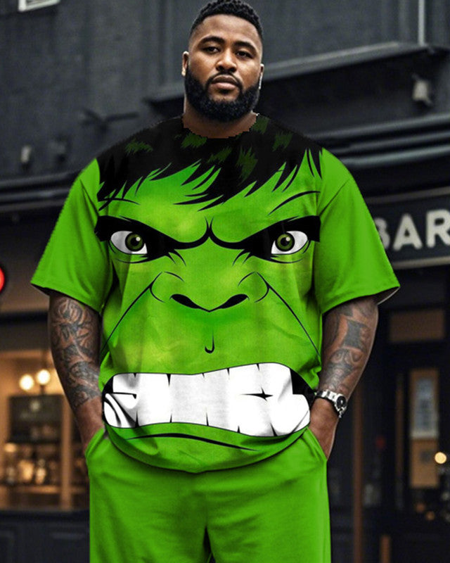 Cos Hulk Round Neck T-shirt Trousers Large Size Men's Suit