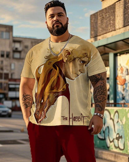 Men's Lord of The Rings Personality Plus Size Short Sleeve Pant Suit