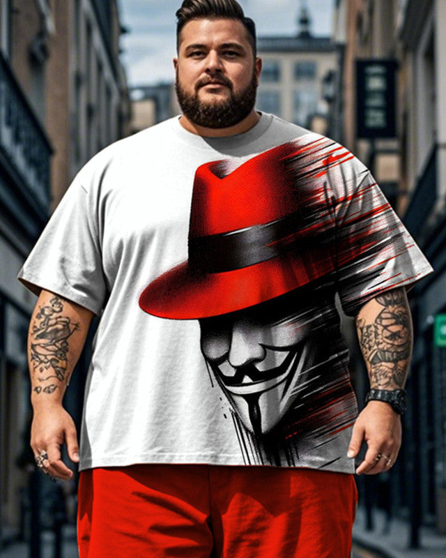 Personalized Printed Short Sleeve T-shirt Shorts Plus Size Men's Suit